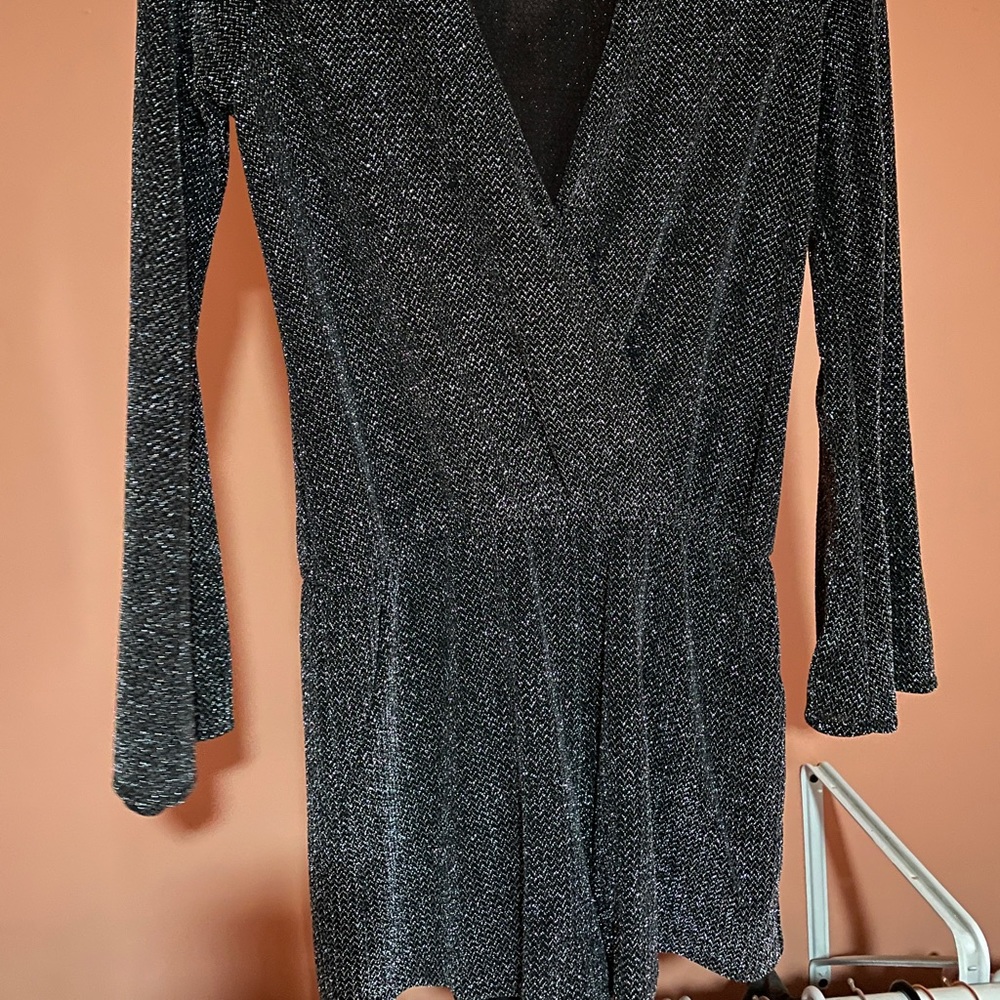 Design lab sparkly party jumpsuit shorts size s